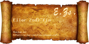 Eiler Zsófia névjegykártya